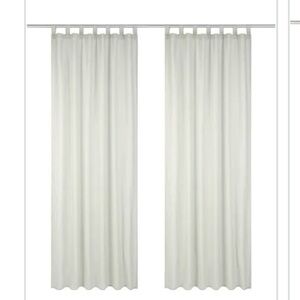 2 Beige Tab Top Semi Sheer Curtain Panel Set “53.1x 104.3”
